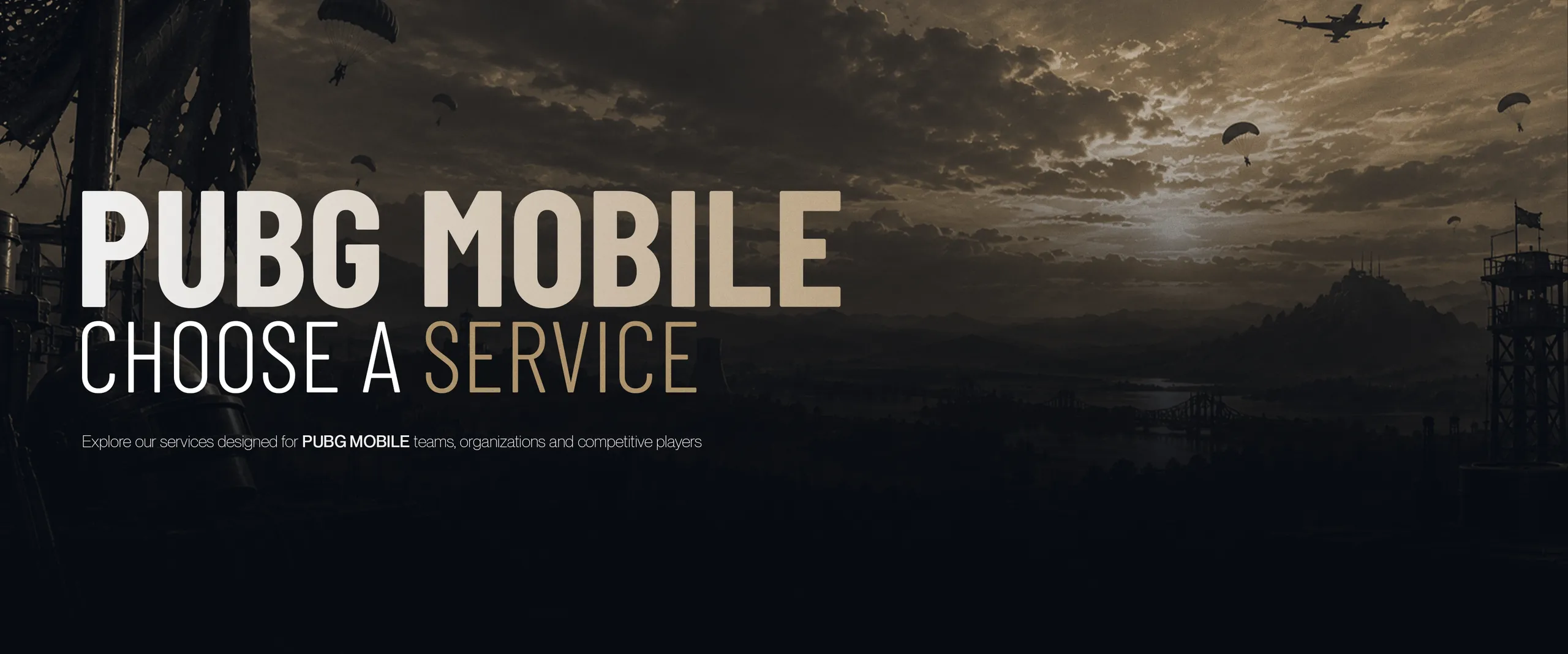 PUBG Mobile — choose a service